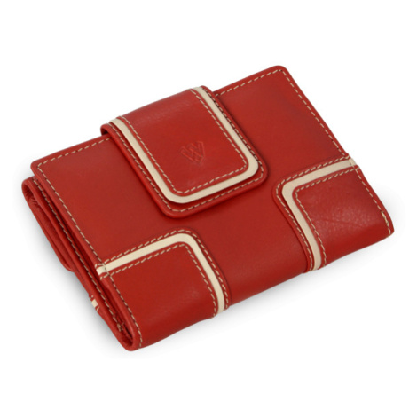 Červená dámská kožená peněženka se dvěma klopnami 511-9748-31/82 Arwel