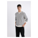 DEFACTO Modern Fit Crew Neck Striped Sweatshirt