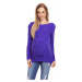 Fialový predlžený sveter s vrkočom vpredu pre tehotné