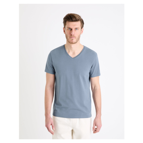 Modré pánske basic tričko Celio Neuniv