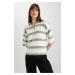 DEFACTO Relax Fit Polo Neck Striped Knitwear T-Shirt