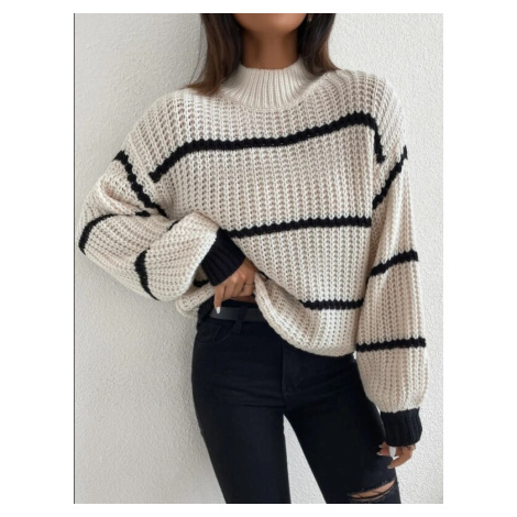 Béžový pletený sveter iMóda
