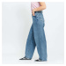 Kalhoty Urban Classics Ladies High Waist 90'SWide Leg Denim Pants Blue