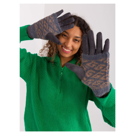 Dark grey gloves with touch function