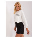 SMOTANOVÁ CROP TOP MIKINA RV-BZ-8156.85-ECRU