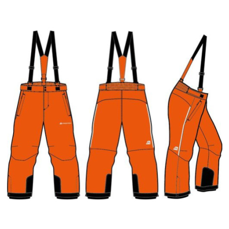 Kids ski pants with membrane ALPINE PRO LERMONO neon shocking orange