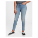 GAP Detské džínsy sky high rise skinny ankle jeans with stretch Modrá