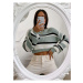 49425 Dewberry Striped Knit Crop Women Sweater-LIGHT GREEN