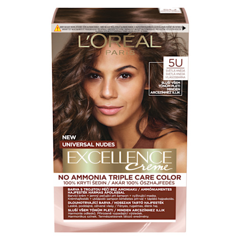 Permanentná farba Loréal Excellence Universal Nudes 5U svetlá hnedá - L’Oréal Paris + darček zad