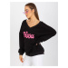 Black and pink oversized V-neck sweatshirt