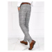 Light gray Dstreet UX3678 checkered men's chino trousers