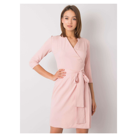 Svetloružové šaty s viazaním LK-SK-507665.17P-pink