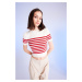 DEFACTO Slim Fit Striped Crew Neck Knit T-Shirt