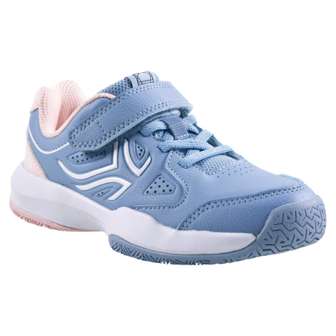 Detská tenisová obuv TS530 na suchý zips sivo-ružová ARTENGO