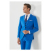 ALTINYILDIZ CLASSICS Men's Sax-Blue Extra Slim Fit Slim Fit Slim Fit Monocollar Pick Patterned V