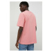 Bavlnené tričko Filling Pieces ružová farba