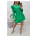 Dress with vertical ruffles light green
