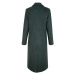 Vlnený kabát s gombíkovou légou Komplimente Smaragdová