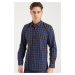 G703 DEWBERRY MEN'S SHIRT-NAVY-BROWN