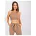 CAMEL CROP TOP S KNOFLÍČKAMI RILEY -RV-TP-7528.11X-CAMEL BROWN