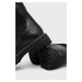 Kožené topánky Chelsea Mustang dámske, čierna farba, na plochom podpätku, jemne zateplené