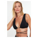 Trendyol Black Triangle kravata Bikini Top