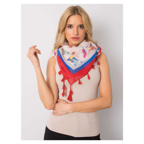 Beige scarf with colorful print