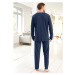 Pyžamové nohavice jednofarebné, námornícka modrá