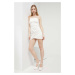 Šaty Hollister Co. biela farba, mini, priliehavá