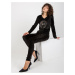 Women's black velour set with rhinestone application