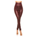 Sexy KouCla High Waist Wetlook Leggings BORDEAUX