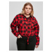 Women's short oversized shirt black/red