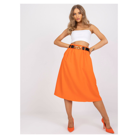 Orange elegant trapezoidal skirt