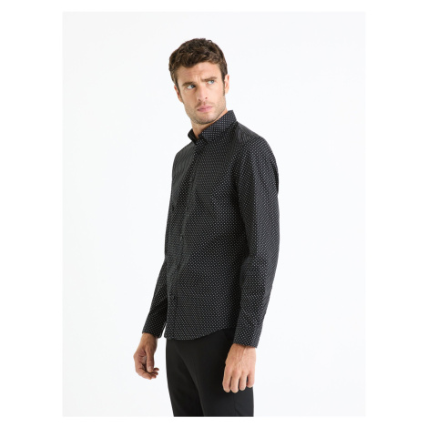 Čierna pánska vzorovaná košeľa Celio Faop