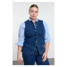 Trendyol Curve Blue Crew Neck Plus Size Denim Vest