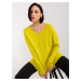 RUE PARIS V-neck oversized lime sweater