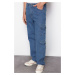 Trendyol Light Blue Cargo Pocket Wide Cut Jeans Loose Denim Trousers