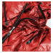 Červená lesklá dámska bunda s kapucňou (B9575) Červená