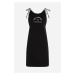 Plážové Oblečenie Karl Lagerfeld Logo Short Beach Dress Black