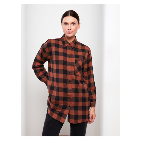 LC Waikiki Women's Plaid Long Sleeve Oversize Shirt Tunic