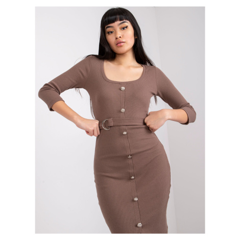 Dress-RV-SK-7523.91-brown Rue Paris