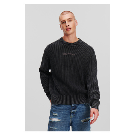 Sveter Karl Lagerfeld Jeans Klj Ribbed Sweater Black/Grey