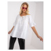 Biele dámske voľné tričko s riasením TW-BZ-BI-90013.27X-white