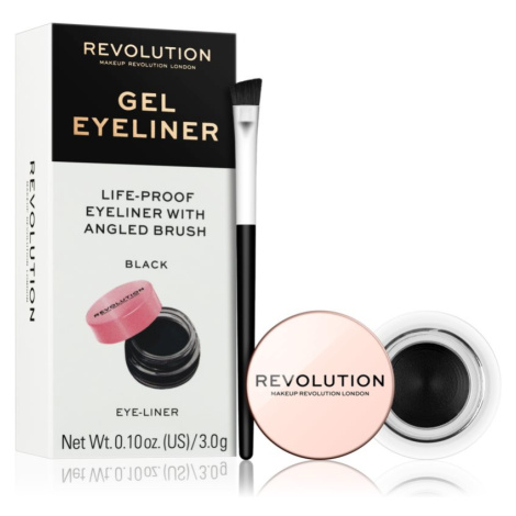 Makeup Revolution Gel Eyeliner Pot gélové očné linky so štetčekom odtieň Black