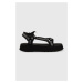 Sandále Calvin Klein Jeans PREFRESATO SANDAL WEBBING XRAY dámske, čierna farba, na platforme, YW