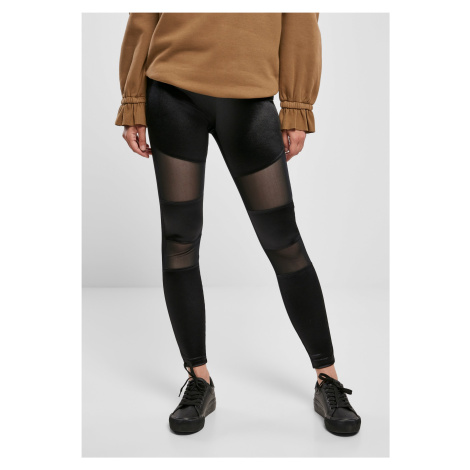 Women's Shiny Tech Mesh Leggings - Black Urban Classics