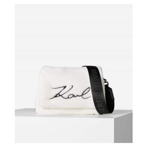 Kabelka Karl Lagerfeld K/Signature Soft Bgtt Faux Fur Biela