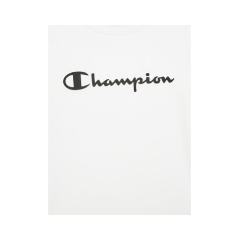 Champion Tričko Contrast Script Logo 404541 Biela Regular Fit