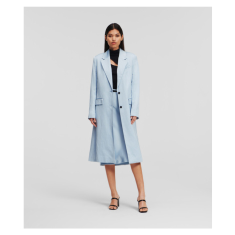 Kabát Karl Lagerfeld Soft Tailored Coat Cashmere Blue