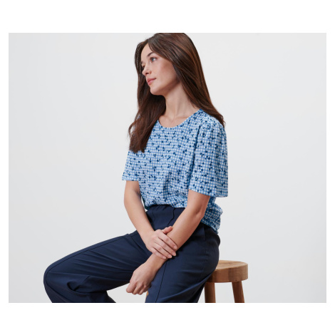 Blúzkové tričko s celoplošnou potlačou, modré Tchibo